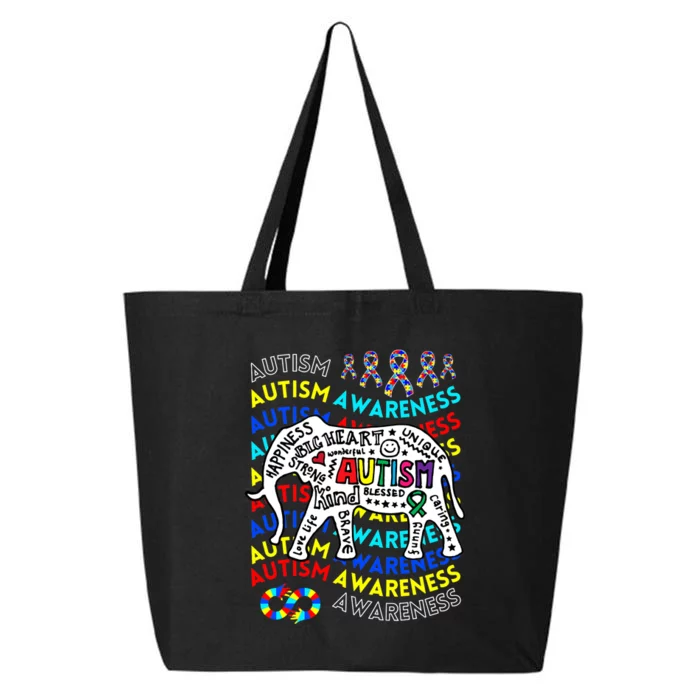 Autism Awareness Teacher Autism Moms And Dads Elephant 25L Jumbo Tote