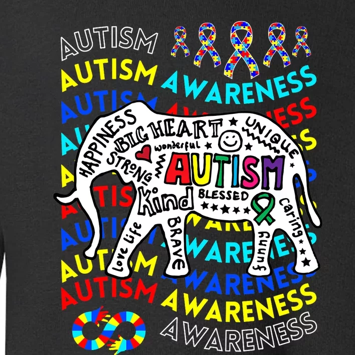 Autism Awareness Teacher Autism Moms And Dads Elephant Toddler Sweatshirt