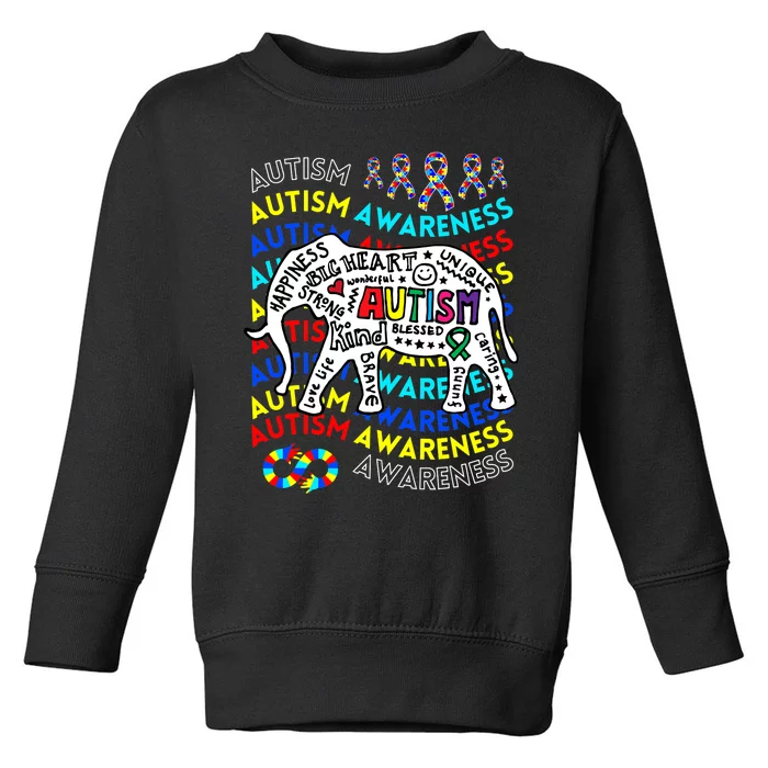 Autism Awareness Teacher Autism Moms And Dads Elephant Toddler Sweatshirt