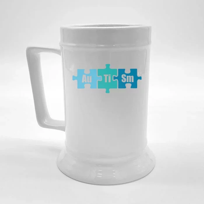 Autism Au Ti Sm Periodic Table Of Elets Science Meme Meaningful Gift Front & Back Beer Stein