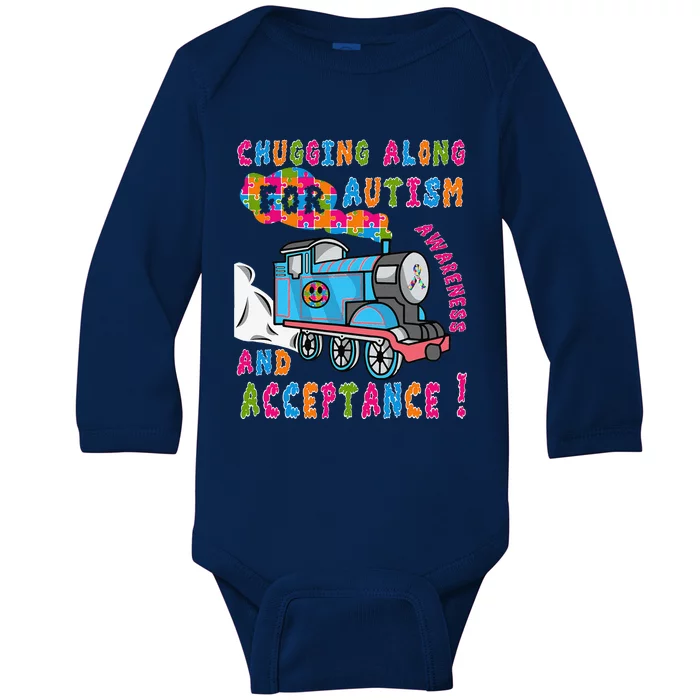 Advocate Acceptance Train Puzzle Cool Autism Awareness Gift Baby Long Sleeve Bodysuit