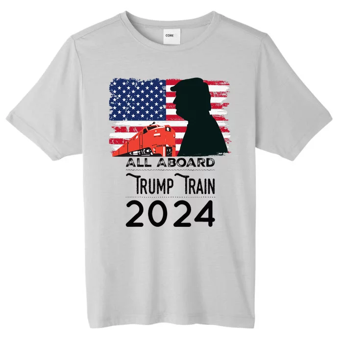 All Aboard Trump Train 2024 Vintage American Flag Apparel ChromaSoft Performance T-Shirt