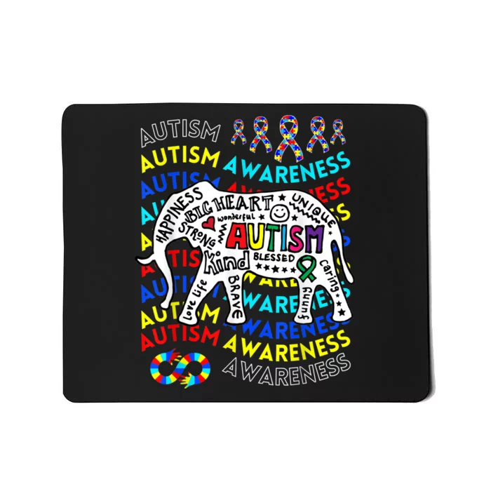 Autism Awareness Teacher Autism Moms and Dads Elephant Mousepad