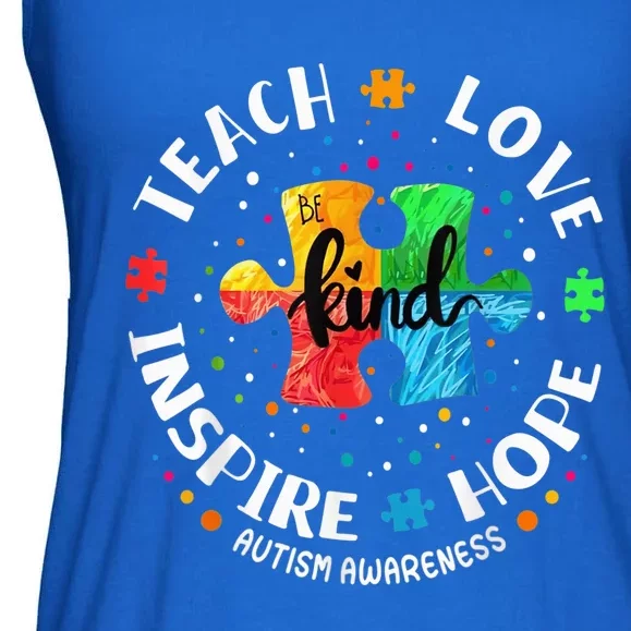 Autism Awareness Teacher Shirt Teach Hope Love Inspire Ladies Essential Flowy Tank