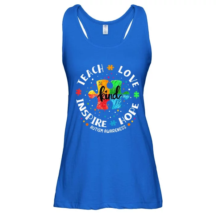 Autism Awareness Teacher Shirt Teach Hope Love Inspire Ladies Essential Flowy Tank