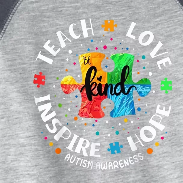 Autism Awareness Teacher Shirt Teach Hope Love Inspire Toddler Fine Jersey T-Shirt