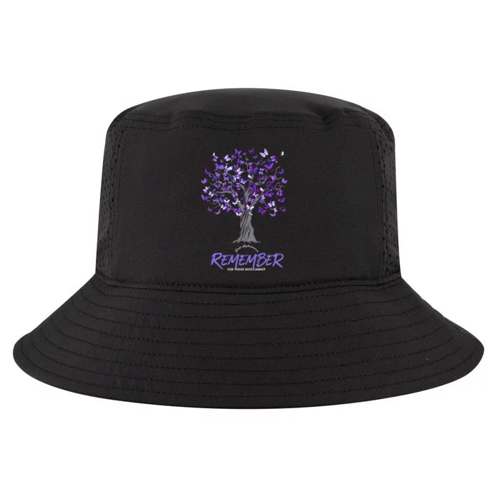 Alzheimer Awareness Tee For Men And Women Purple Butterfly Cool Comfort Performance Bucket Hat