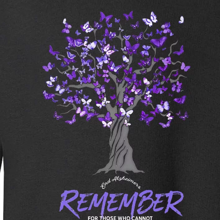 Alzheimer Awareness Tee For Men And Women Purple Butterfly Toddler Sweatshirt