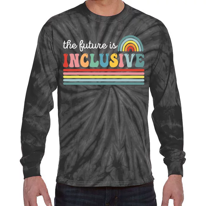 Autism Awareness The Future Is Inclusive Teacher Tie-Dye Long Sleeve Shirt