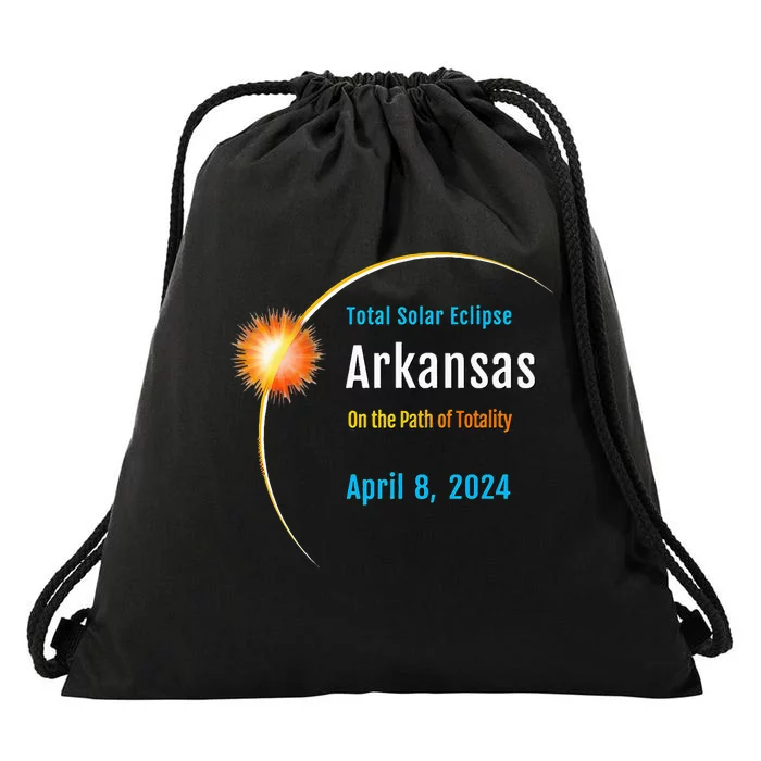 Arkansas AR Total Solar Eclipse 2024 Drawstring Bag