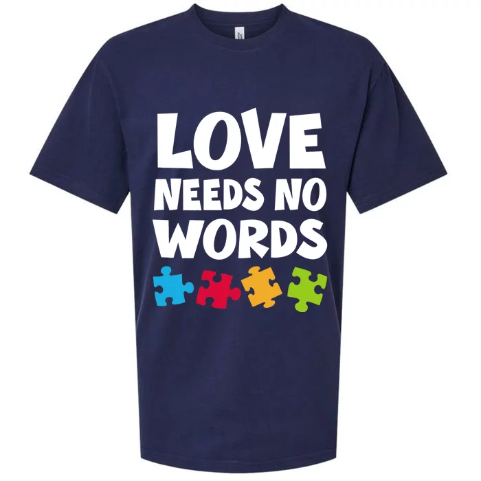 Autism Awareness Teacher Shirt Love Needs No Word Special Ed Sueded Cloud Jersey T-Shirt