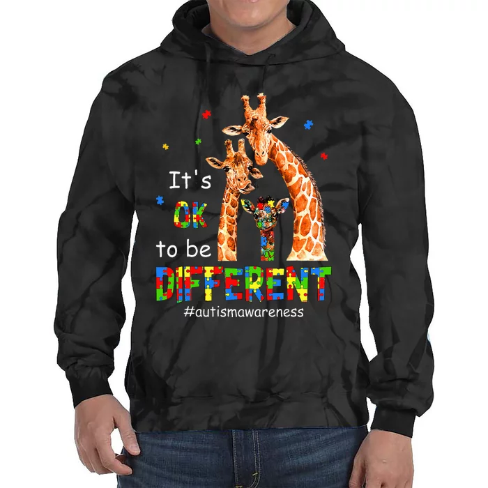 Autism Awareness  Teacher Its Ok To Be Different Tie Dye Hoodie