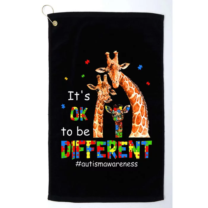 Autism Awareness  Teacher Its Ok To Be Different Platinum Collection Golf Towel