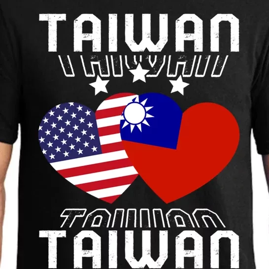 America And Taiwan Taiwanese American Flag Dual Nationality Cool Gift Pajama Set