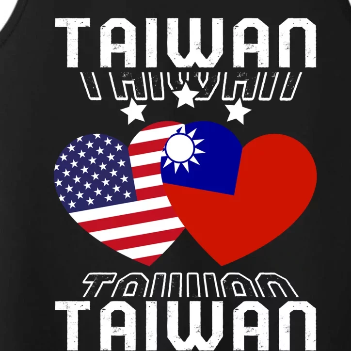 America And Taiwan Taiwanese American Flag Dual Nationality Cool Gift Performance Tank