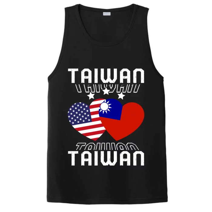 America And Taiwan Taiwanese American Flag Dual Nationality Cool Gift Performance Tank