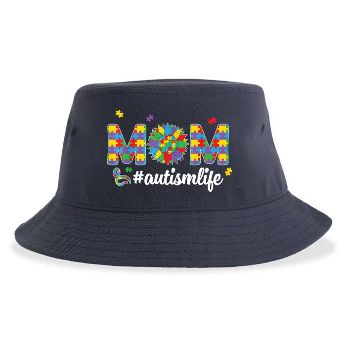 Autism Awareness Tee Mom Life For Autism Mom Sustainable Bucket Hat