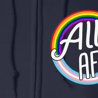 Ally Af Transg Flag Love Equality Lgbt Pride Flag Love Gay Full Zip Hoodie