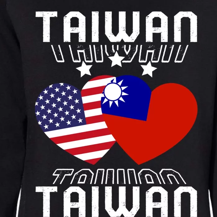 America And Taiwan Taiwanese American Flag Dual Nationality Cool Gift Womens California Wash Sweatshirt