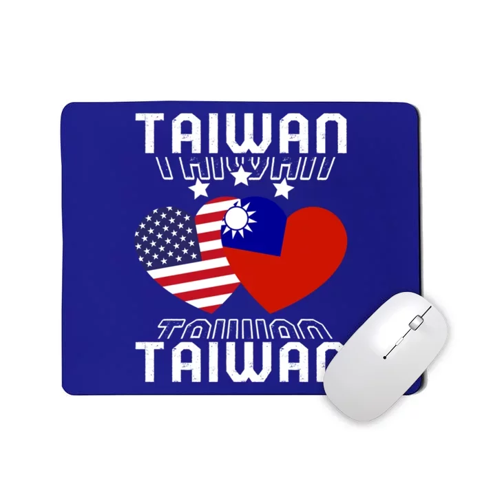 America And Taiwan Taiwanese American Flag Dual Nationality Cool Gift Mousepad