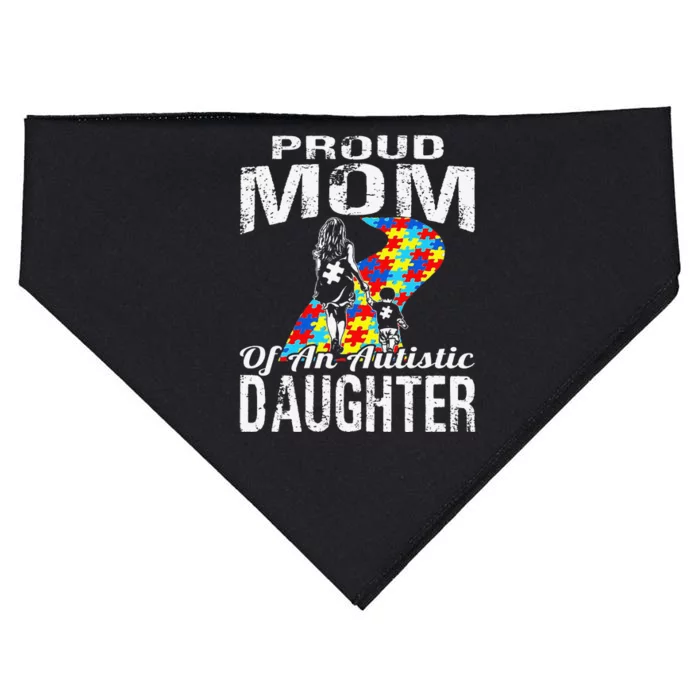 Autism Awareness Tee Proud Mom Autistic Daughter USA-Made Doggie Bandana