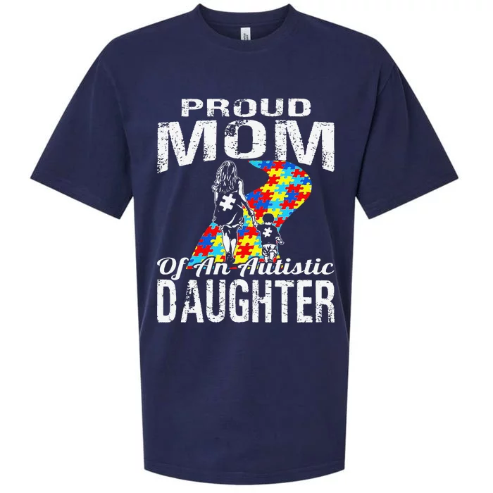 Autism Awareness Tee Proud Mom Autistic Daughter Sueded Cloud Jersey T-Shirt