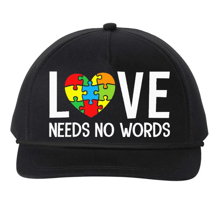 Autism Awareness Teacher Love Needs No Word Special Ed Snapback Five-Panel Rope Hat