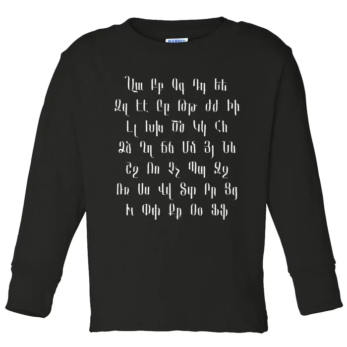 Armenian Alphabet Unique Script Writing Armenia Pride Toddler Long Sleeve Shirt