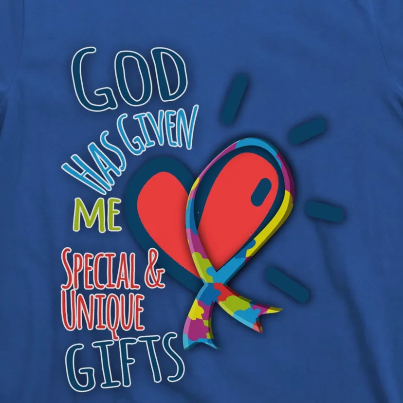 Autism Awareness Unique Funny Gift Heart And Ribbon Design Gift T-Shirt