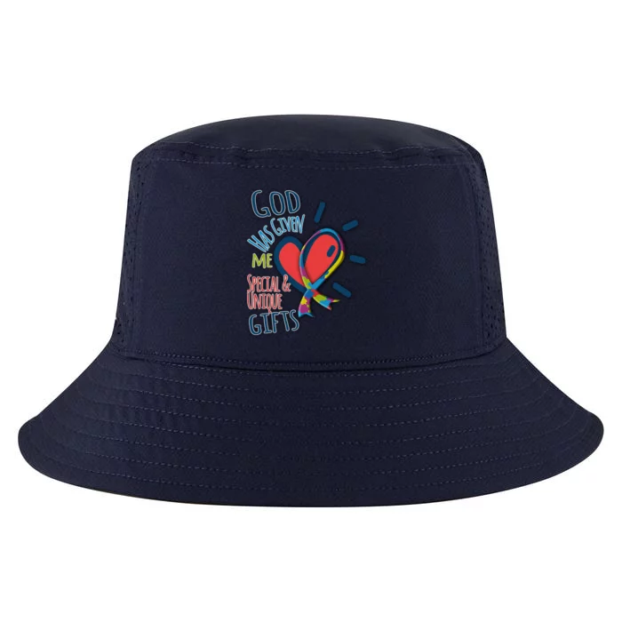 Autism Awareness Unique Funny Gift Heart And Ribbon Design Gift Cool Comfort Performance Bucket Hat