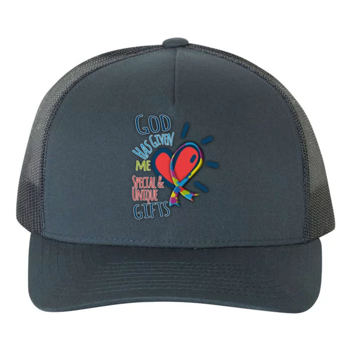 Autism Awareness Unique Funny Gift Heart And Ribbon Design Gift Yupoong Adult 5-Panel Trucker Hat