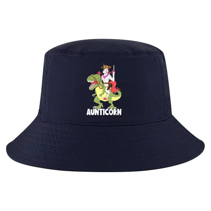 Aunticorn Aunt Unicorn Riding Trex Dinosaur Cow Sheriff Gift Cool Comfort Performance Bucket Hat