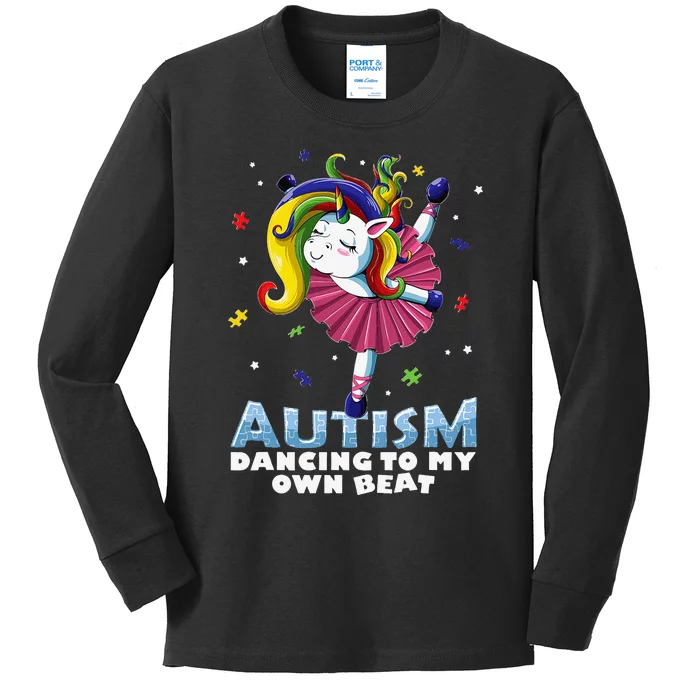 Autism Awareness Unicorn Cute Puzzles Kids Long Sleeve Shirt