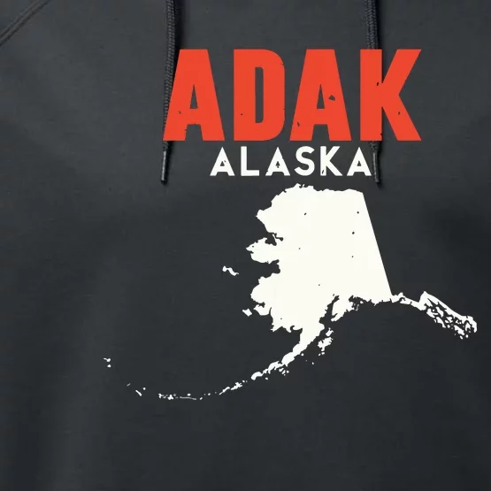 Adak Alaska Usa State America Travel Alaskan Performance Fleece Hoodie