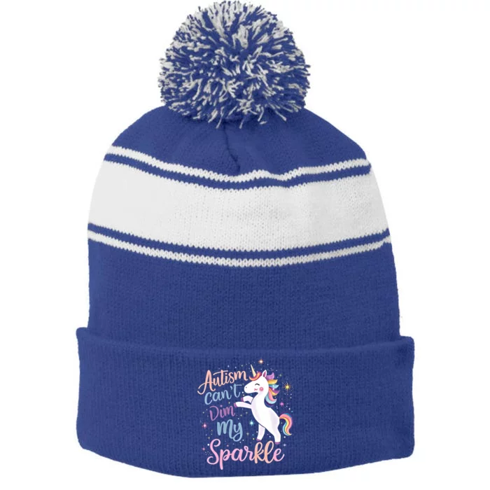 Autism Awareness Unicorn Gift Utism Mom Meaningful Gift Stripe Pom Pom Beanie