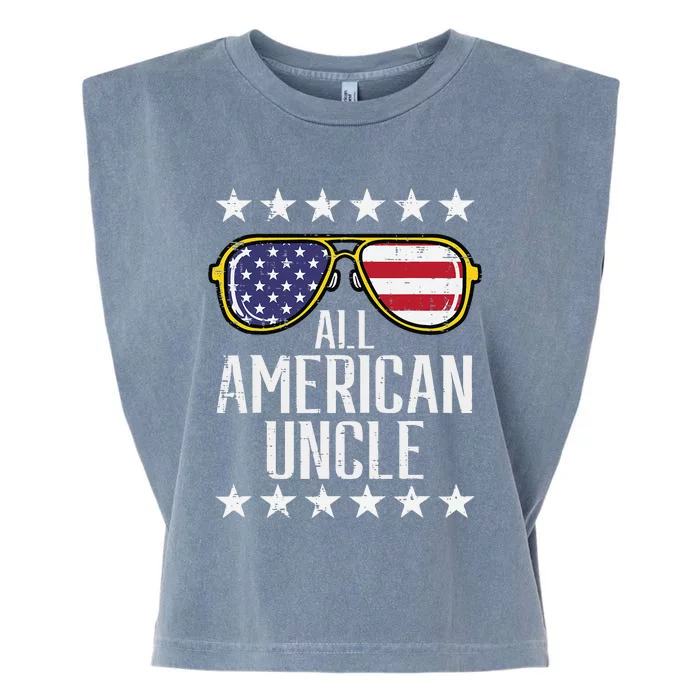 All American Uncle 4th Of July Memorial Day Matching Family Garment-Dyed Women's Muscle Tee