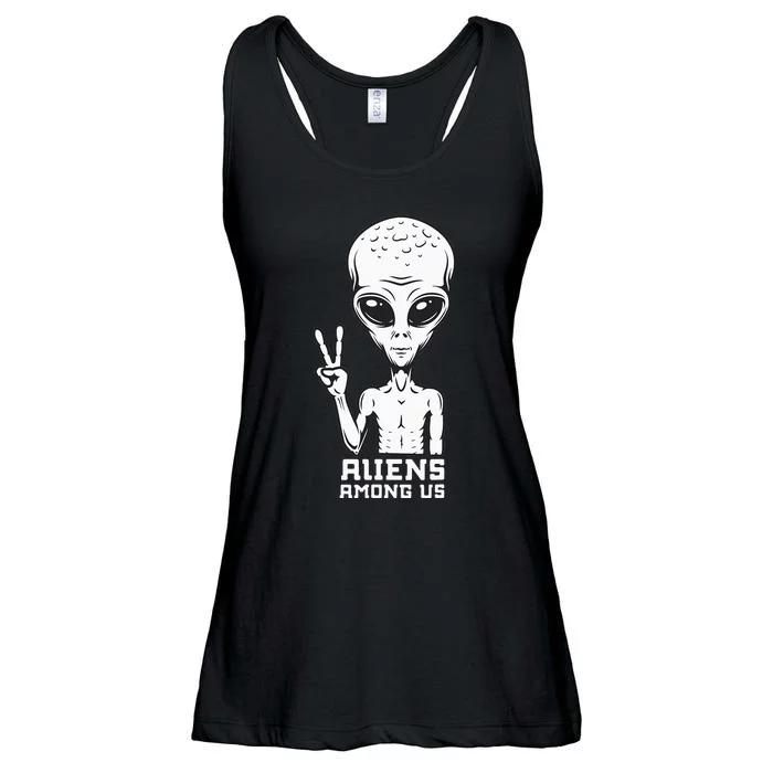 Aliens Among Us Space Astronaut Extraterrestrial Ladies Essential Flowy Tank