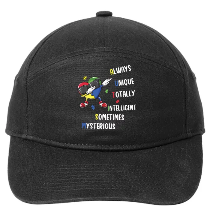 Autism Always Unique Autism Awareness Acceptance 7-Panel Snapback Hat