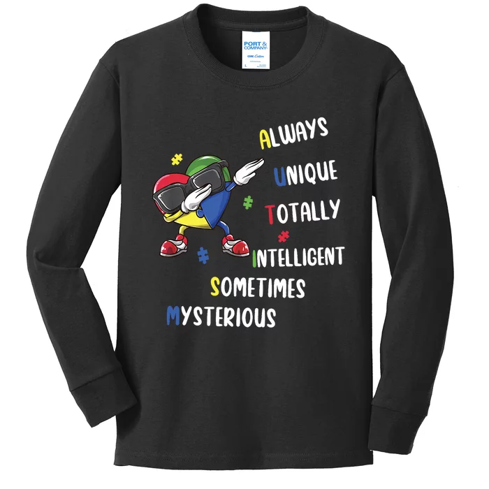 Autism Always Unique Autism Awareness Acceptance Kids Long Sleeve Shirt