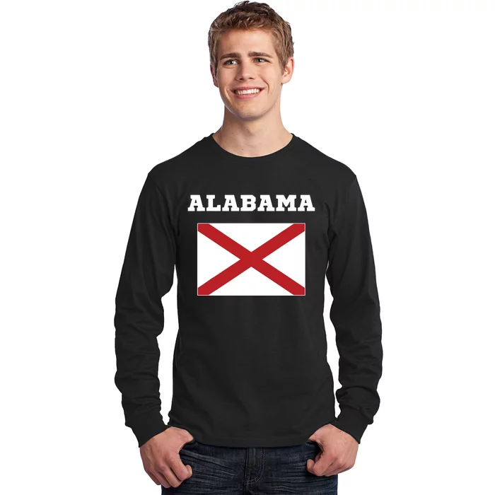 Alabama American Usa Top Travel Flag Gift Long Sleeve Shirt