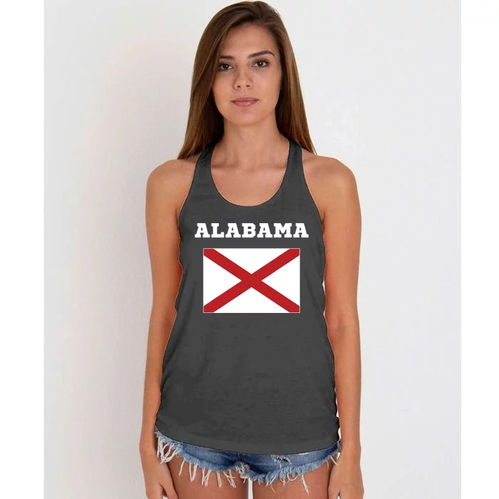 Alabama American Usa Top Travel Flag Gift Women's Knotted Racerback Tank