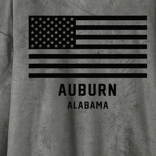 Auburn Alabama Usa American Flag Patriotic Hooded Wearable Blanket