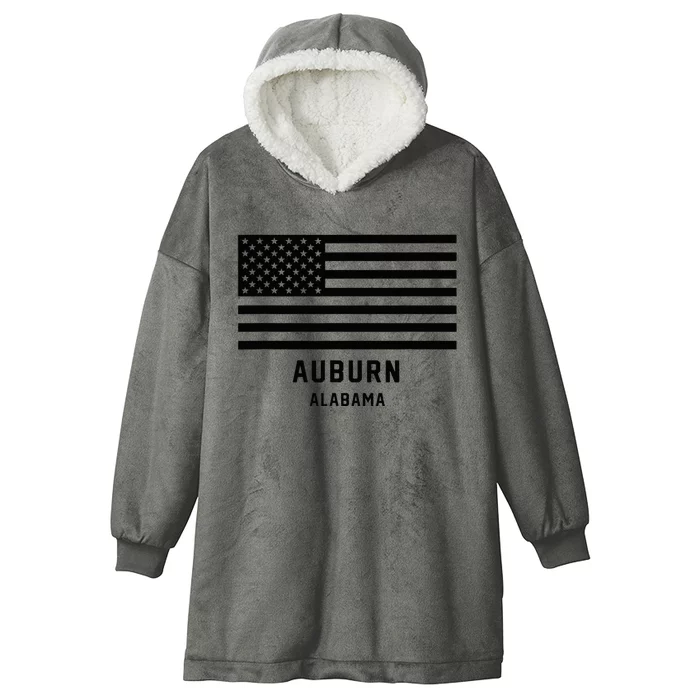 Auburn Alabama Usa American Flag Patriotic Hooded Wearable Blanket