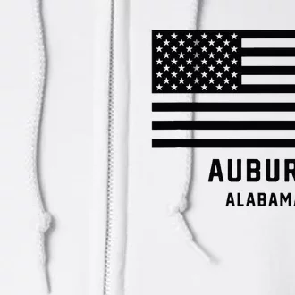 Auburn Alabama Usa American Flag Patriotic Full Zip Hoodie