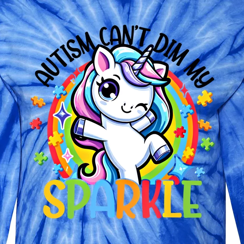 Autism Awareness Unicorn Gift For Autism Mom Funny Gift Tie-Dye Long Sleeve Shirt