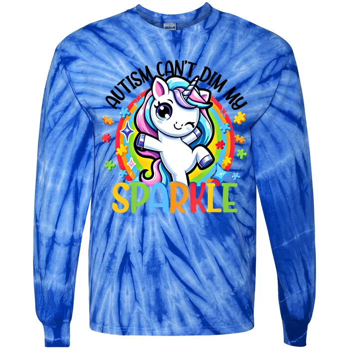 Autism Awareness Unicorn Gift For Autism Mom Funny Gift Tie-Dye Long Sleeve Shirt