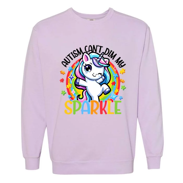 Autism Awareness Unicorn Gift For Autism Mom Funny Gift Garment-Dyed Sweatshirt