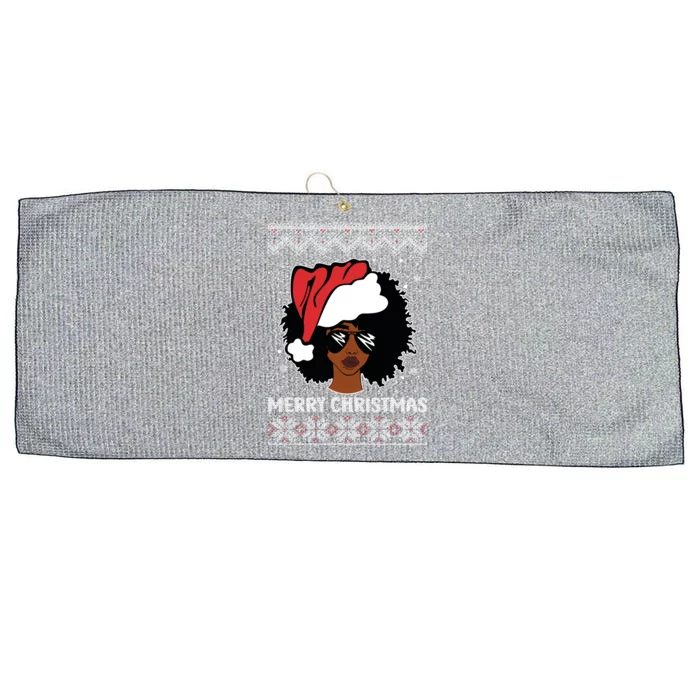 African American Ugly Christmas Sweater Pajama Gift Large Microfiber Waffle Golf Towel