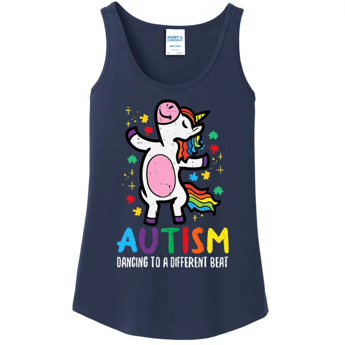 Autism Awareness Uncicorn Dancing Different Beat Girl Ladies Essential Tank