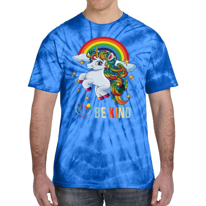 Autism Awareness Unicorn Be Kind Asl Love Sign Language Gift Great Gift Tie-Dye T-Shirt